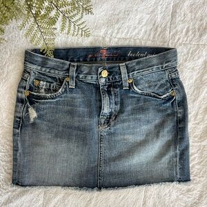 7 For All Mankind Bootcut Mini Jean Skirt